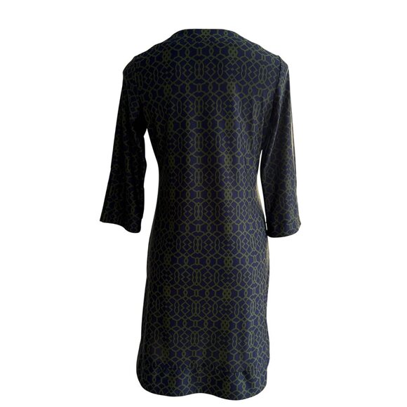 Jude Connally Megan Dress Garden Lattice Navy/Loden, Women's Size M - Picture 6 of 10